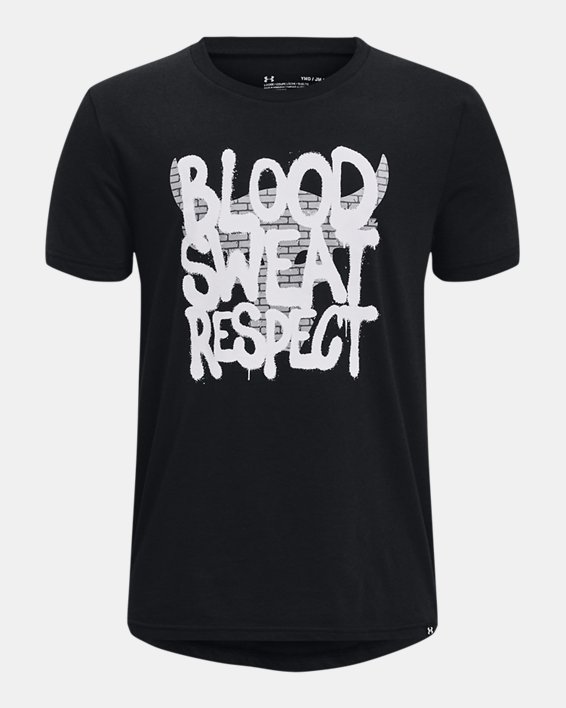 Boys' Project Rock Respect Short Sleeve, Black, pdpMainDesktop image number 0